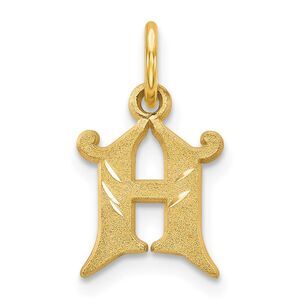 14k Yellow Gold, Isabelle Collection, Mini Letter H Initial Charm